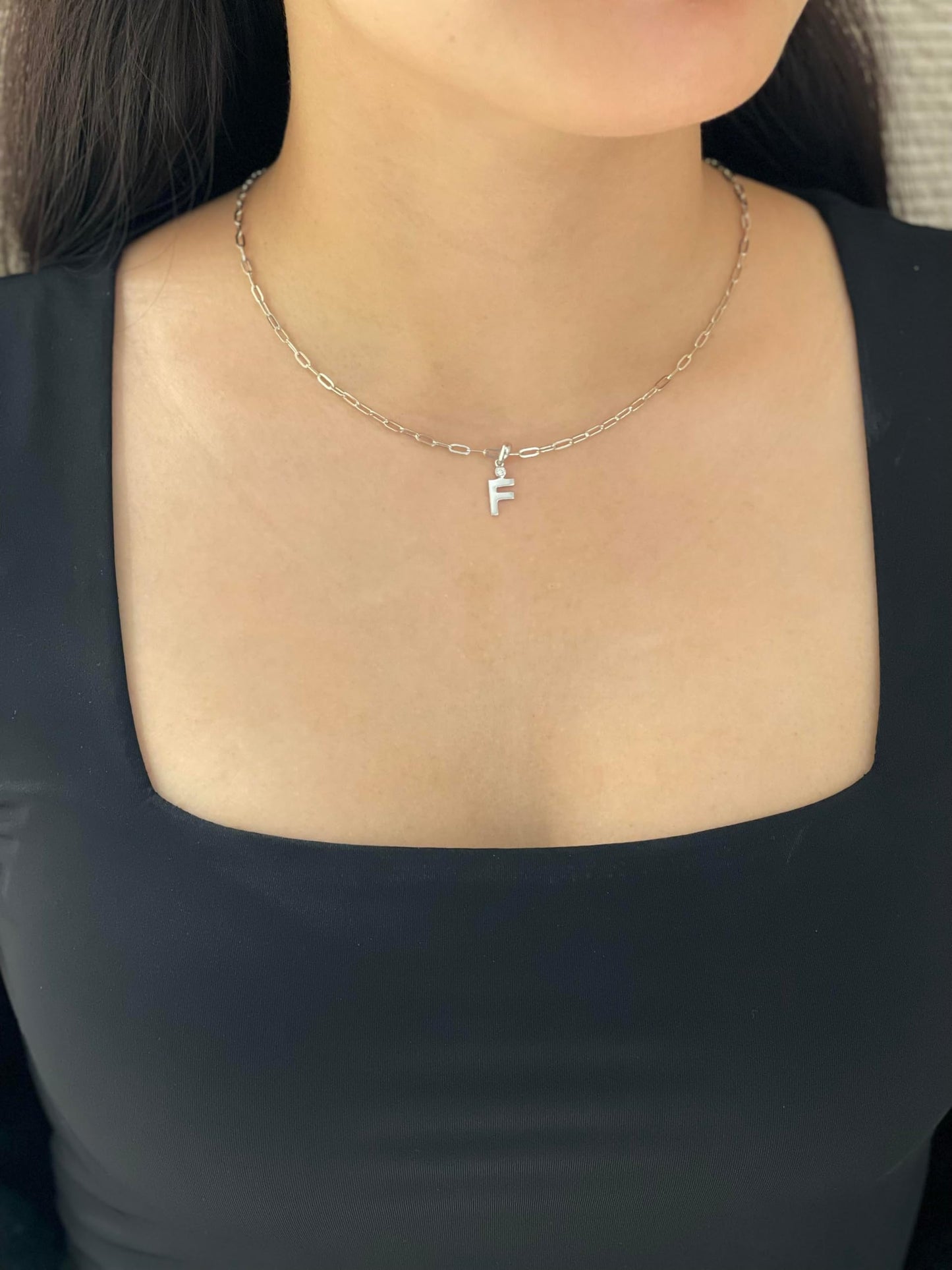 Diamond Letter F Necklace