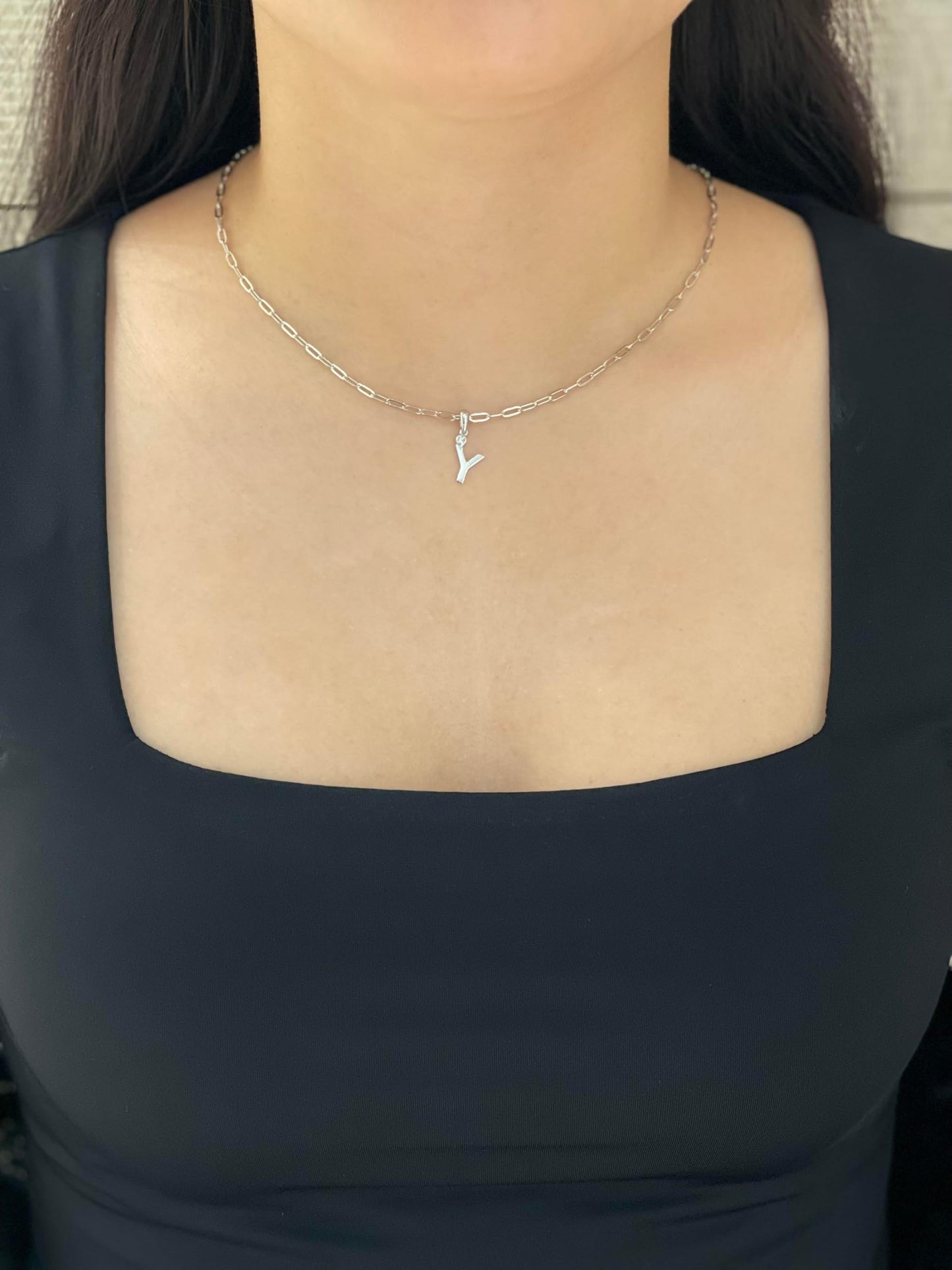 Diamond Letter Y Necklace