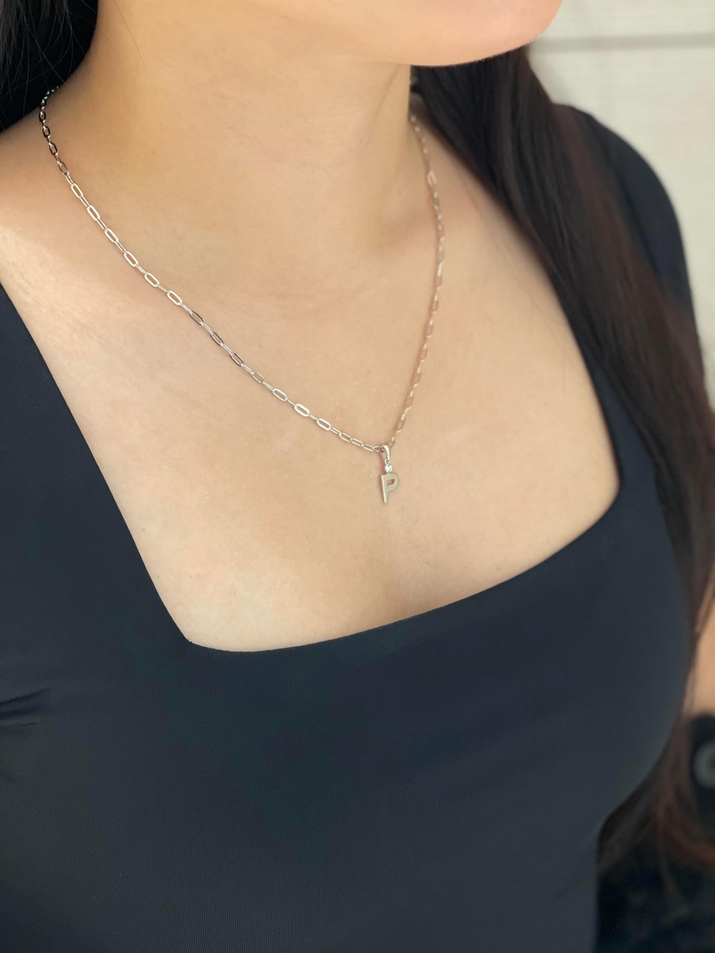 Diamond Letter P Necklace