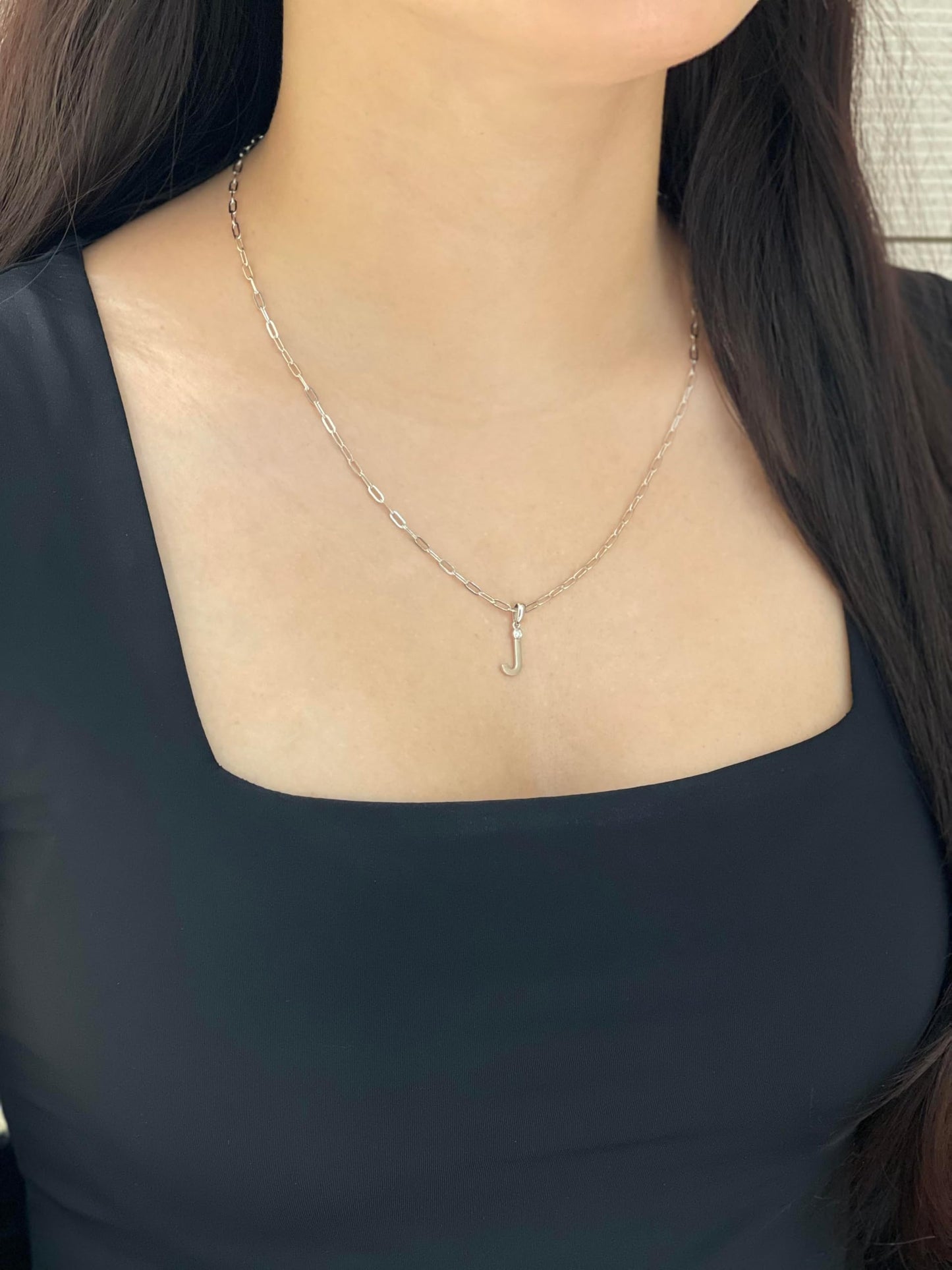 Diamond Letter J Necklace
