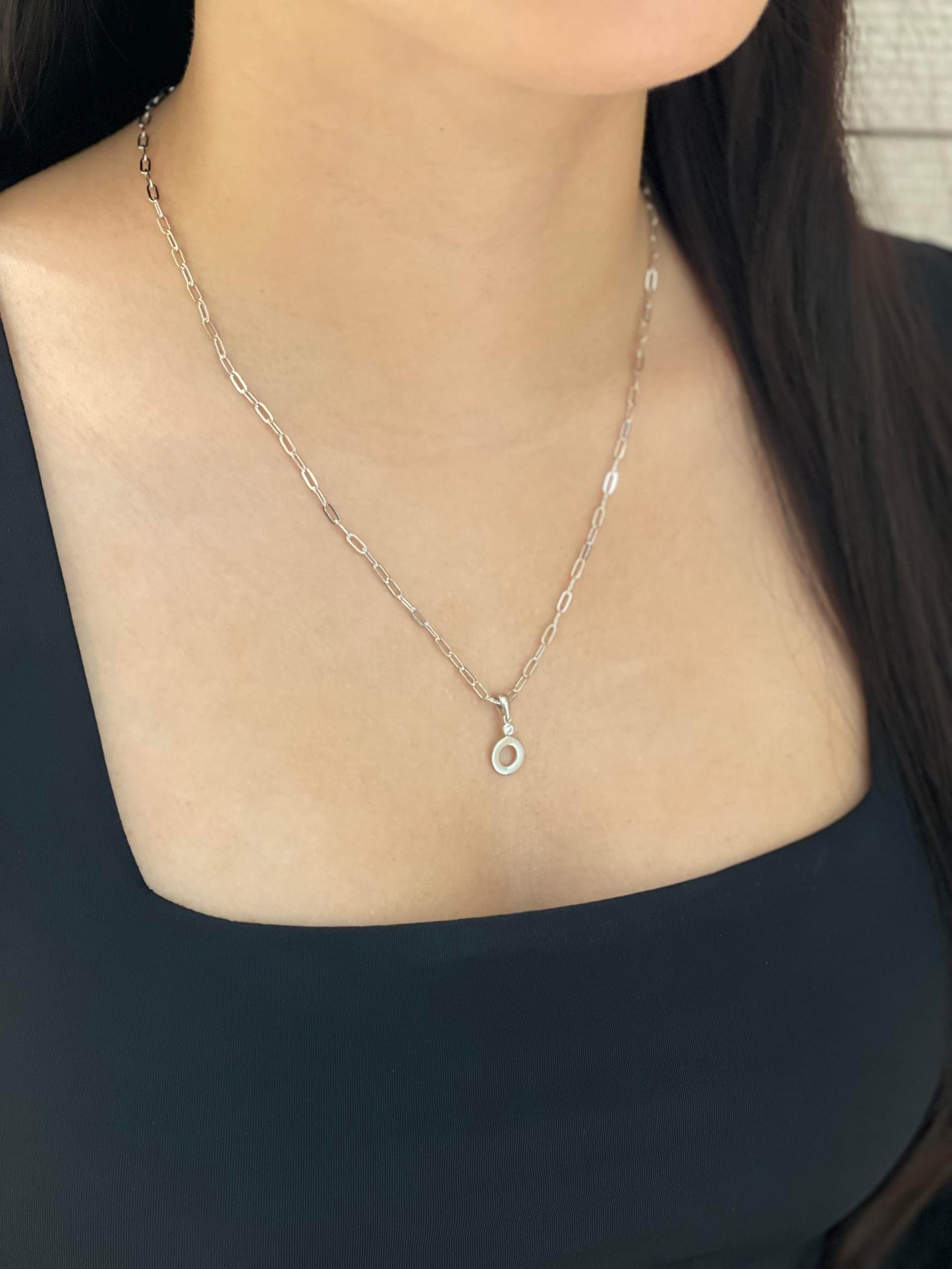 Diamond Letter O Necklace
