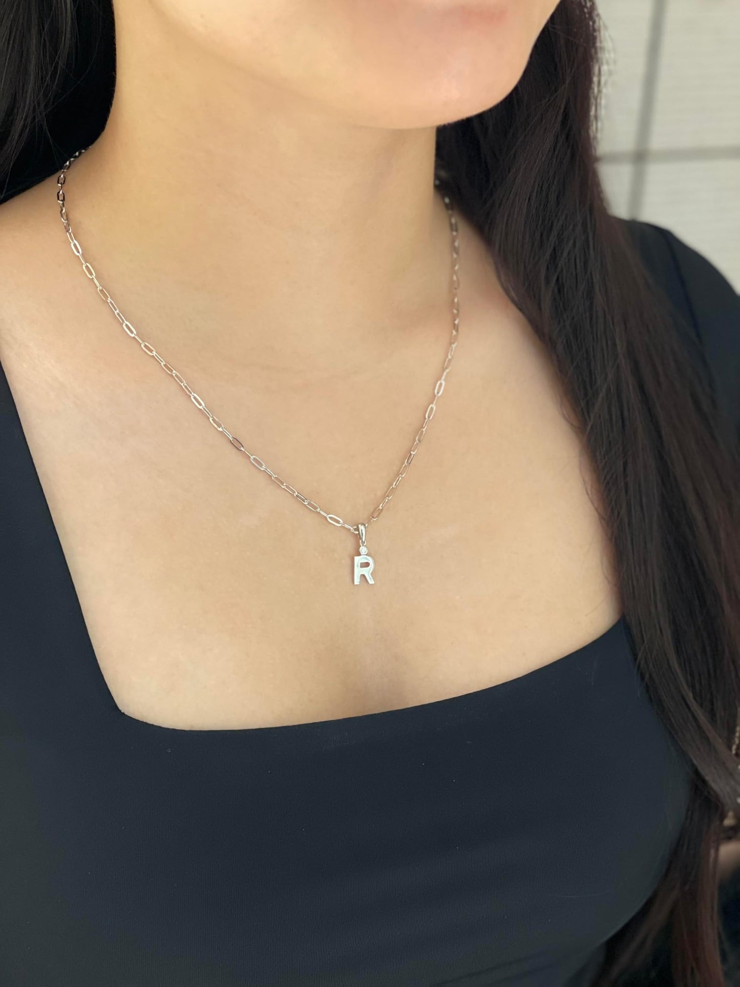 Diamond Letter R Necklace