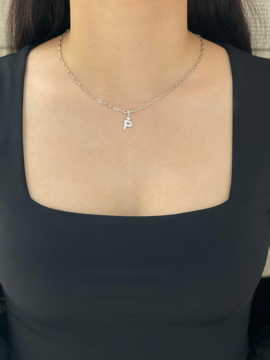 Diamond Letter P Necklace