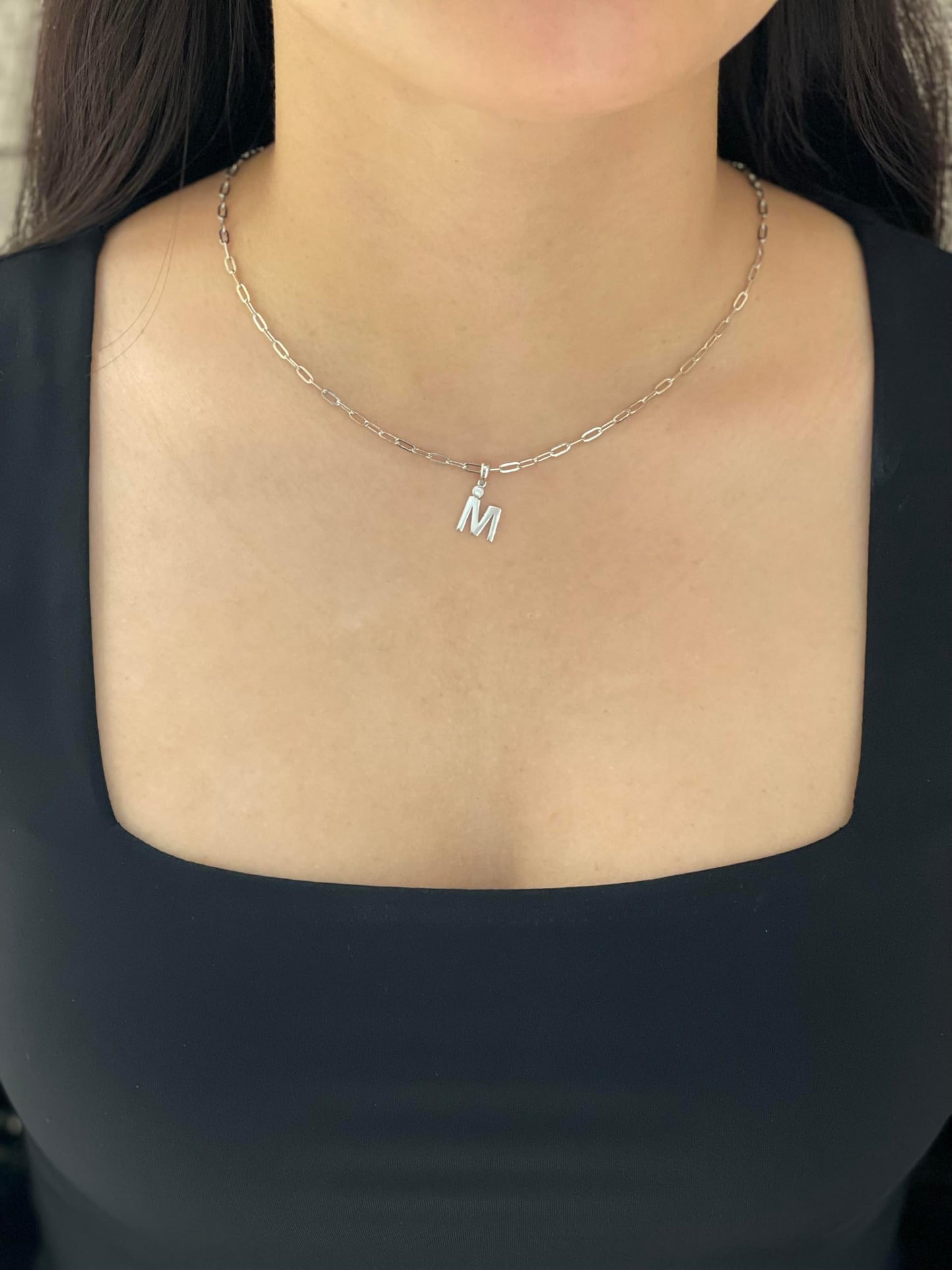 Diamond Letter M Necklace