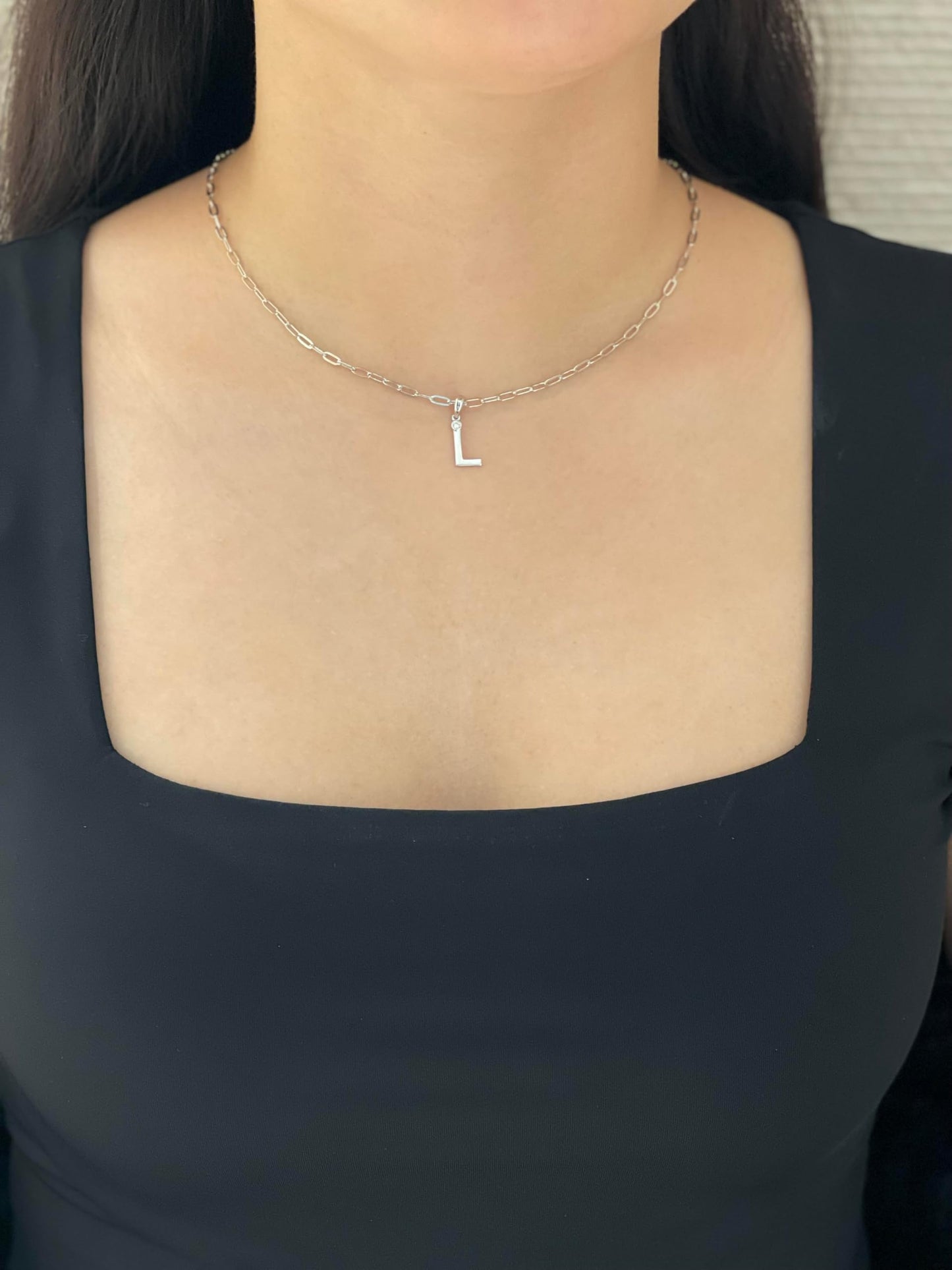 Diamond Letter L Necklace