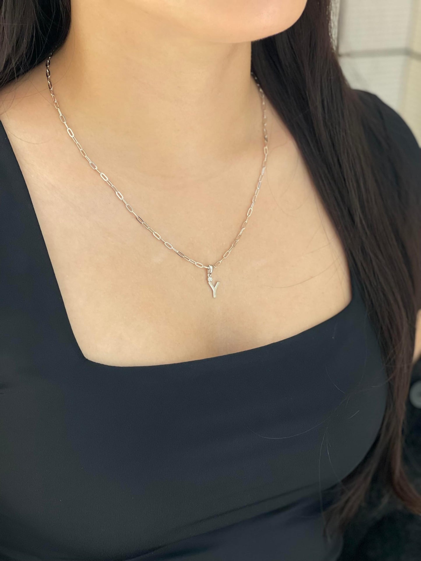 Diamond Letter Y Necklace