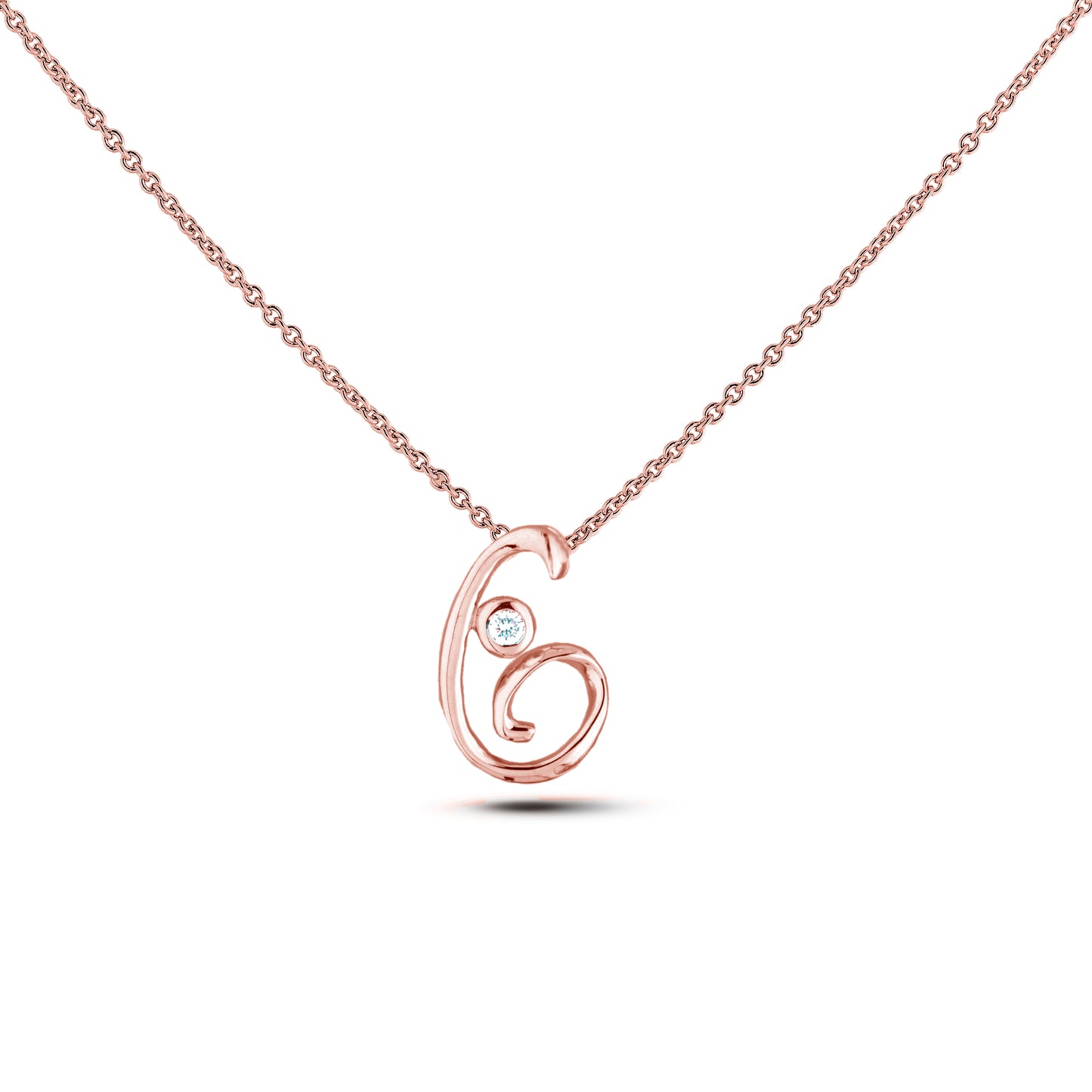 Canadian Diamond Letter Necklace - Rose Gold