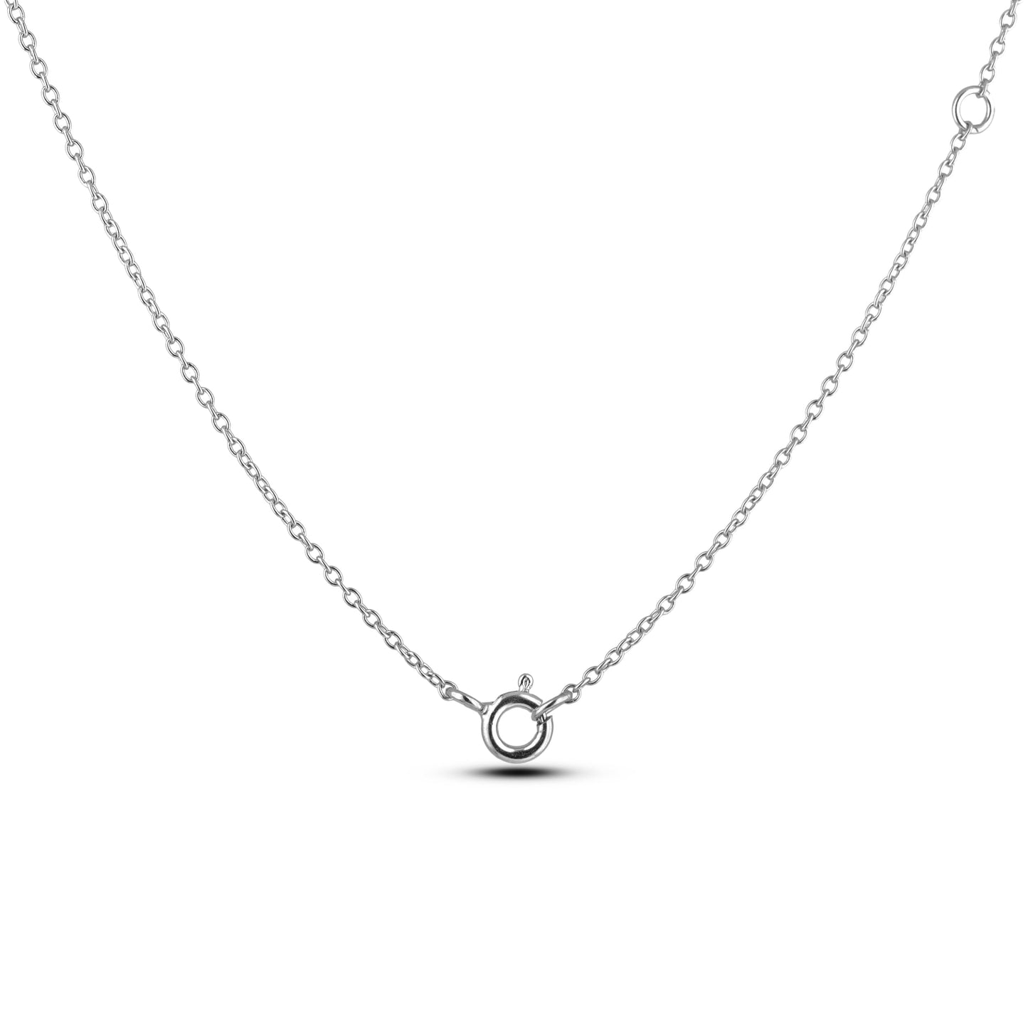 Spring ring, sterling silver adjustable chain: 16 inches or 18 inches