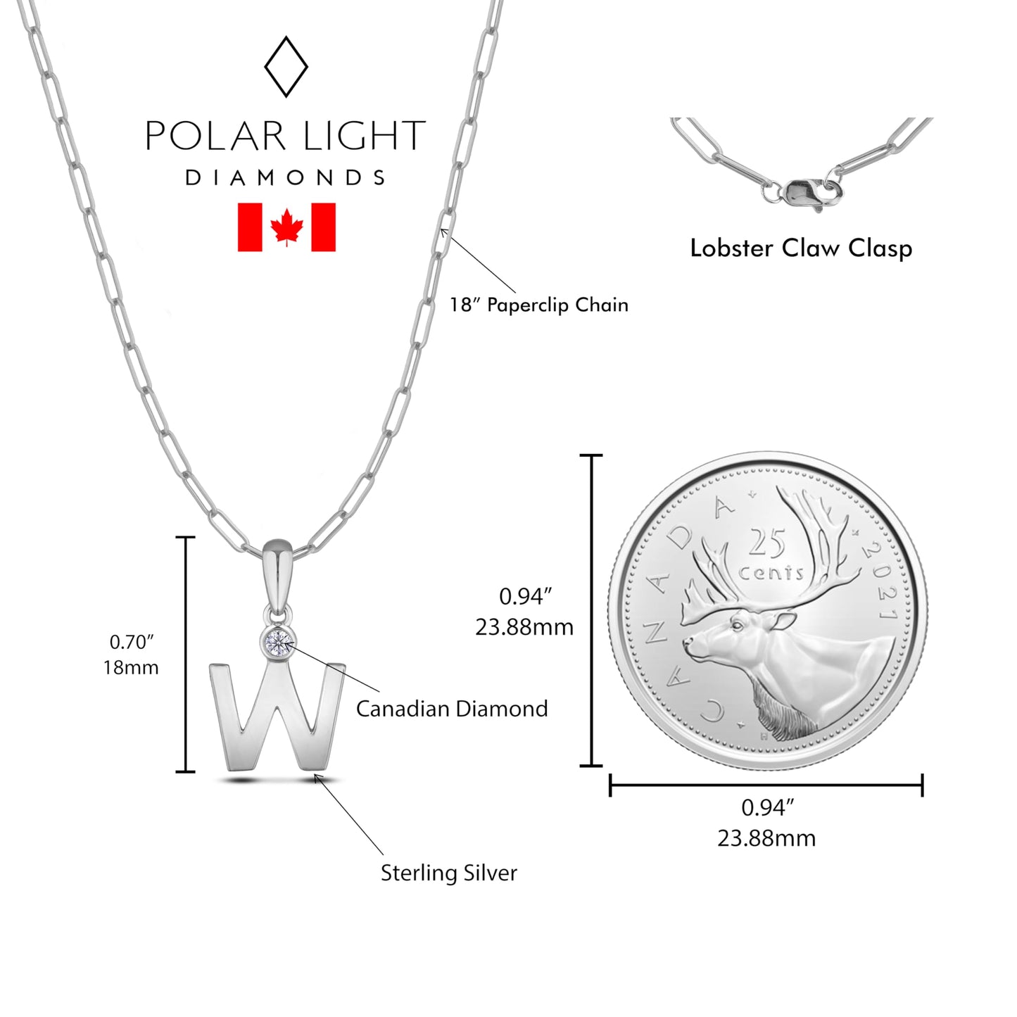 Diamond Letter W Necklace