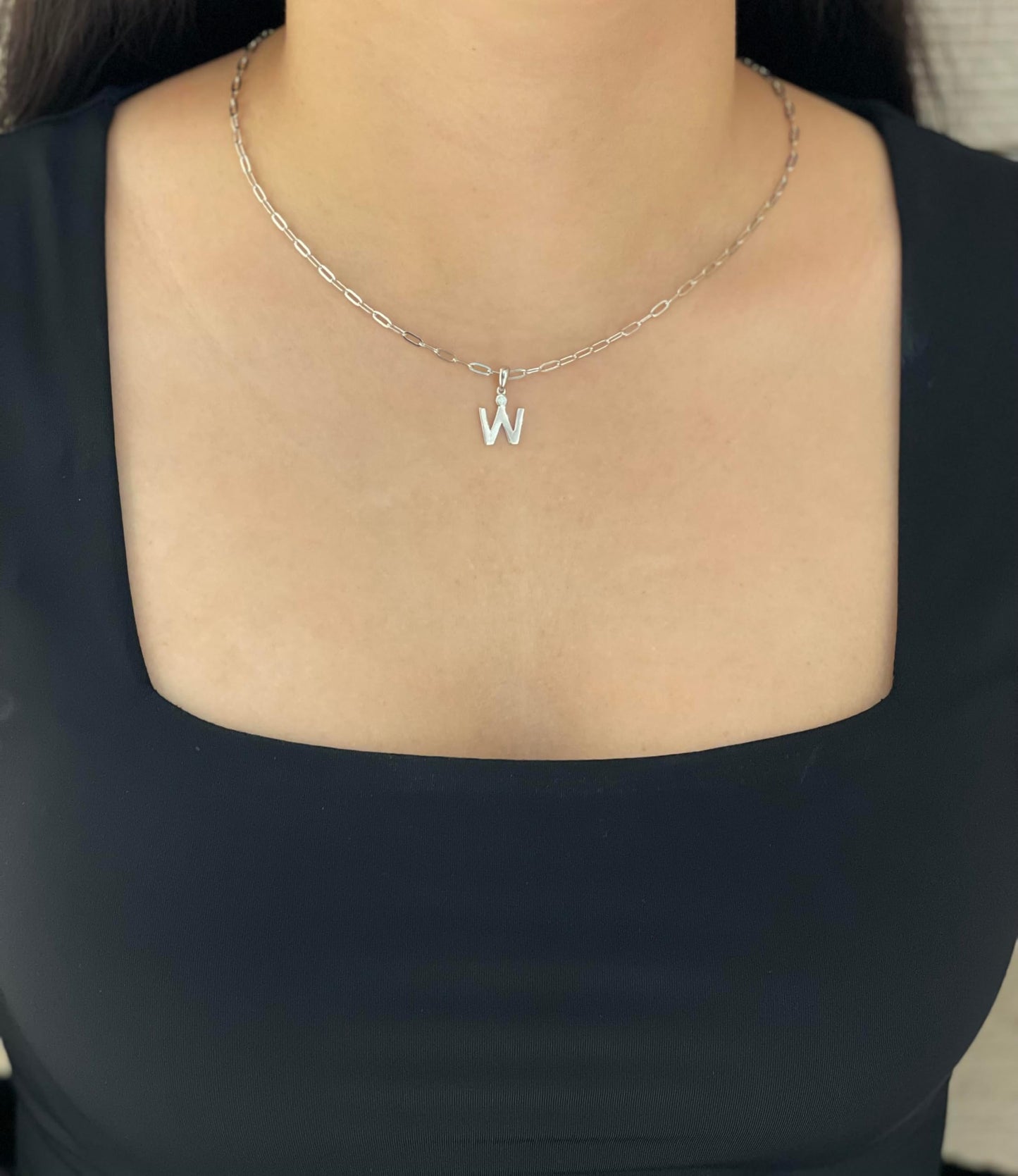 Diamond Letter W Necklace