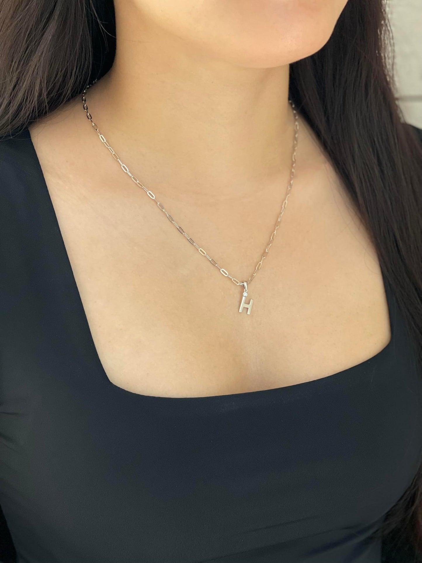 Diamond Letter H Necklace