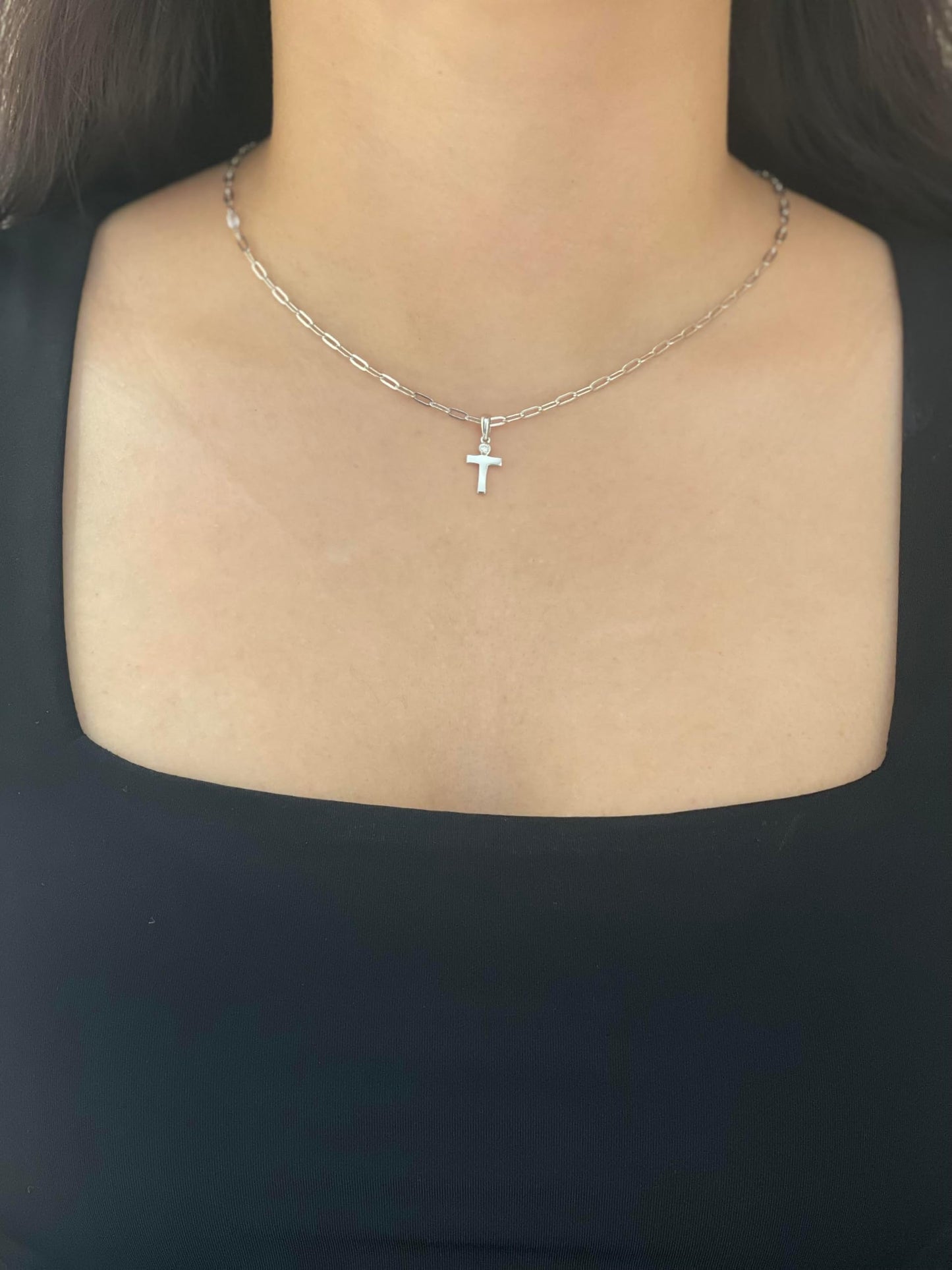 Diamond Letter T Necklace