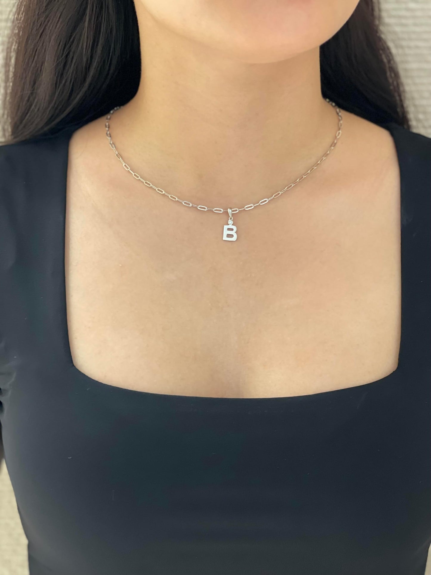 Diamond Letter B Necklace