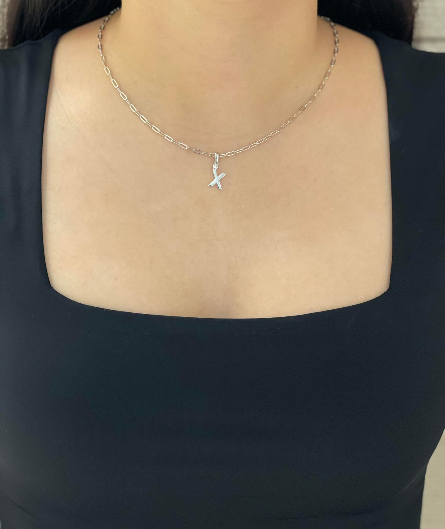 Diamond Letter X Necklace