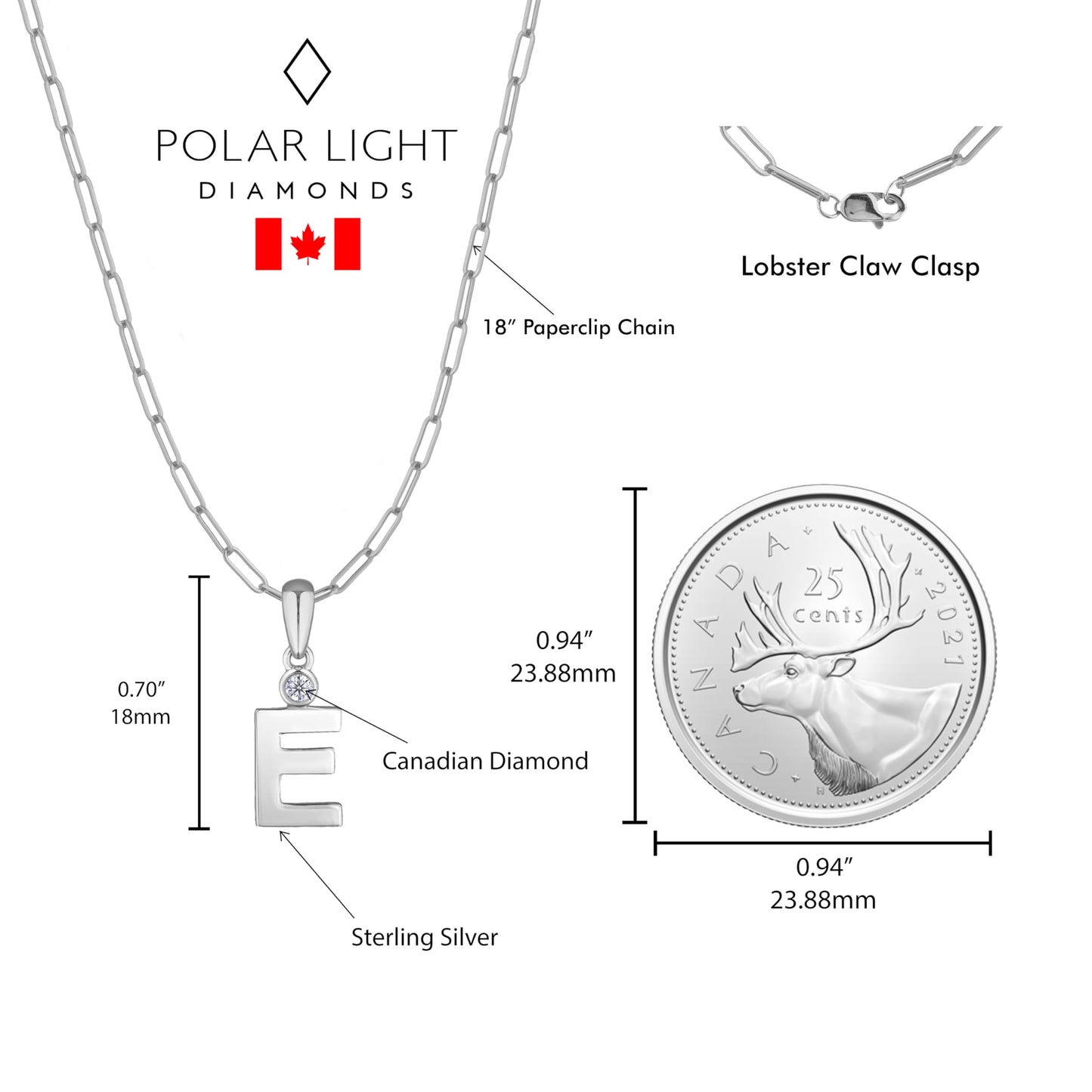 Diamond Letter E Necklace