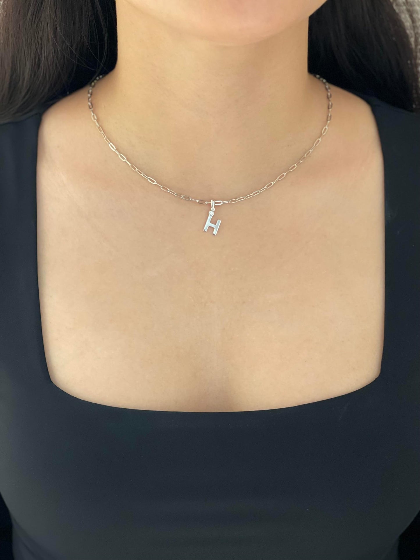 Diamond Letter H Necklace