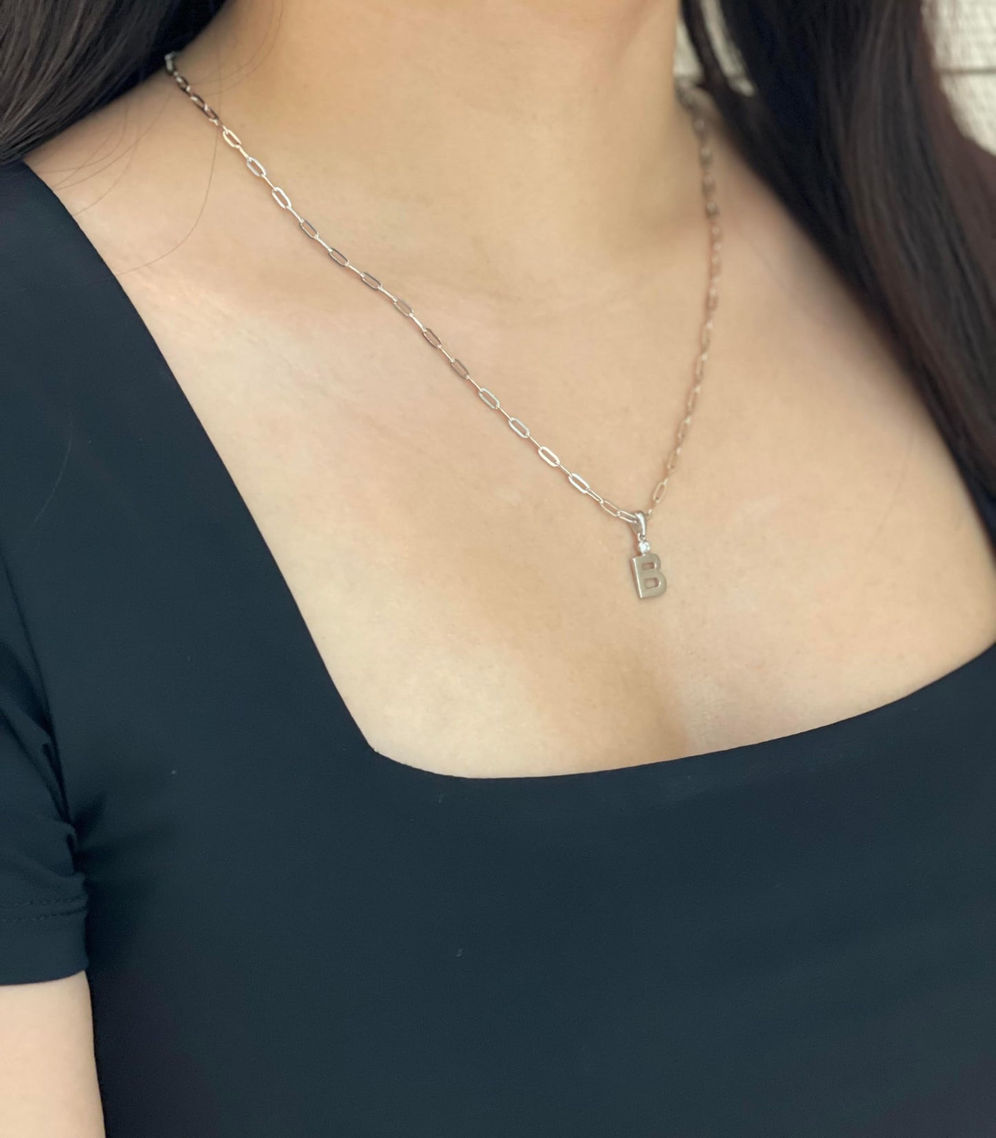 Diamond Letter B Necklace