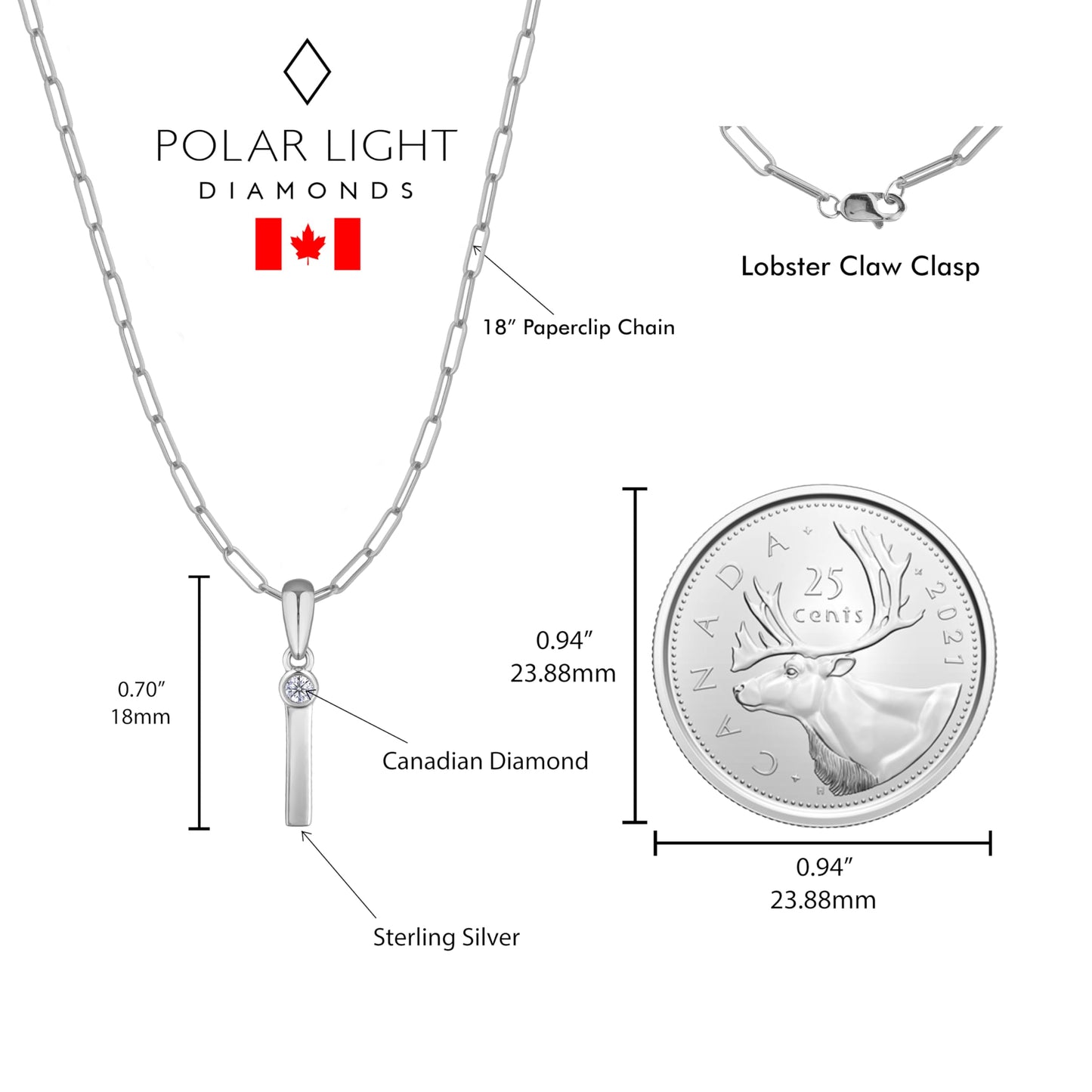 Diamond Letter I Necklace