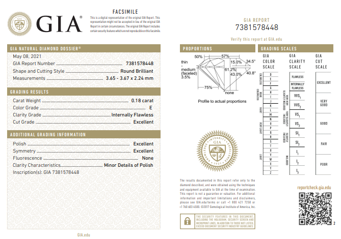 0.90 Cttw GIA Certified 5-Stone Diamond Ring, Solid 18K White Gold, IF Clarity, E-F Colour