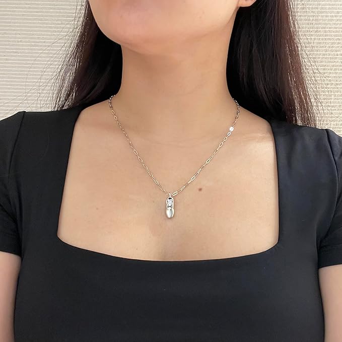 925 Sterling Silver 0.01 Ct Natural Canadian Diamond Ballet Slipper Pendant & Paperclip Chain