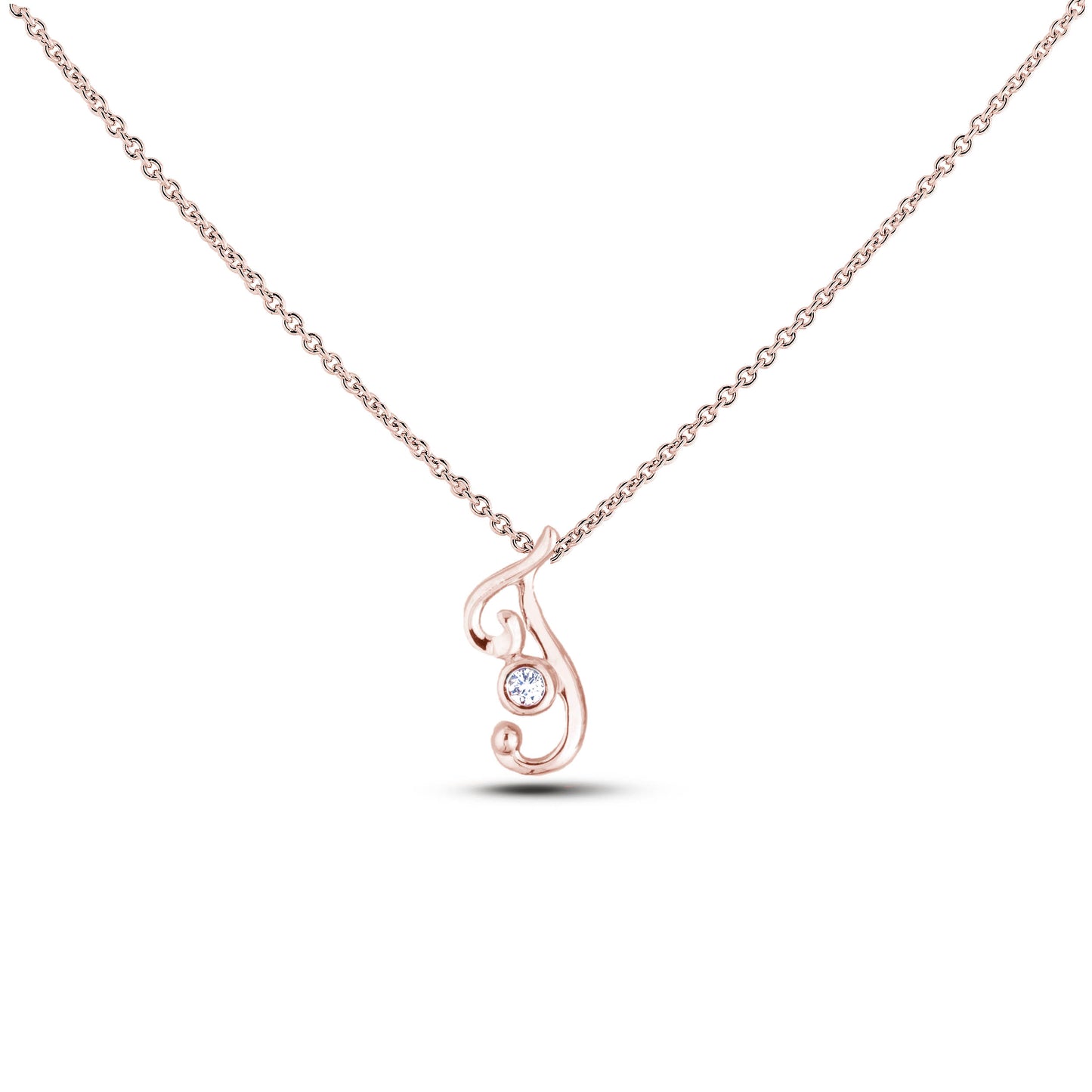 Canadian Diamond Letter Necklace - Rose Gold
