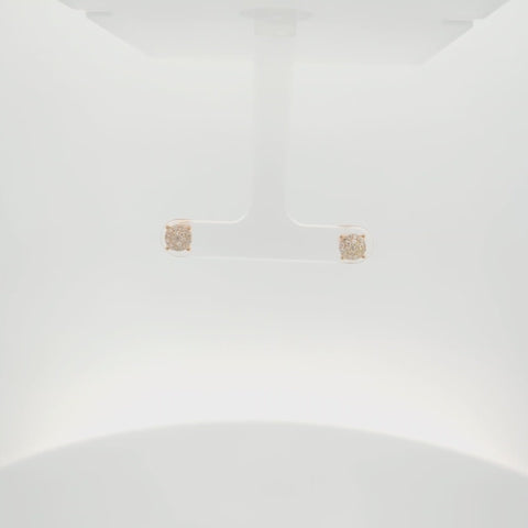 video of rotating 10k yellow gold diamond cluster earrings