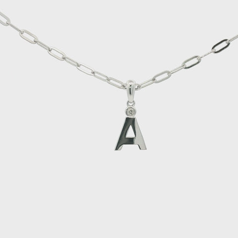 canadian diamond block letter A pendant and chain
video 360 degrees
