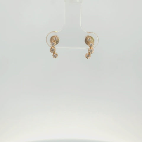 10K yellow gold diamond crawler earrings rotating video 