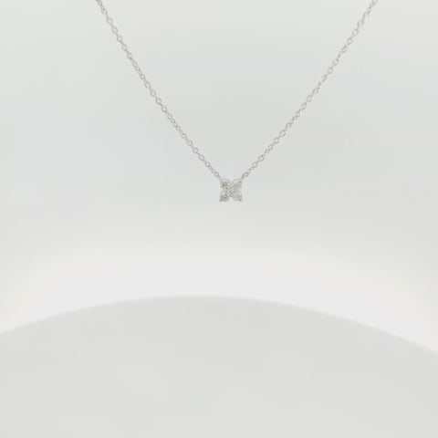 video of rotating floral diamond necklace rotating close up